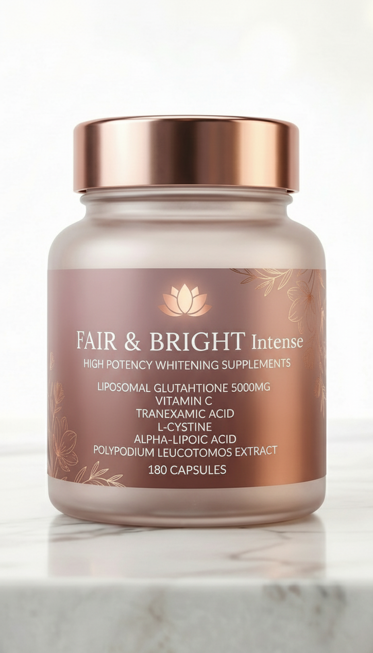 Fair & Bright Intense High Potency Lipisomal Glutahthione 5000MG , Vitamin C,Tranexamic Acid